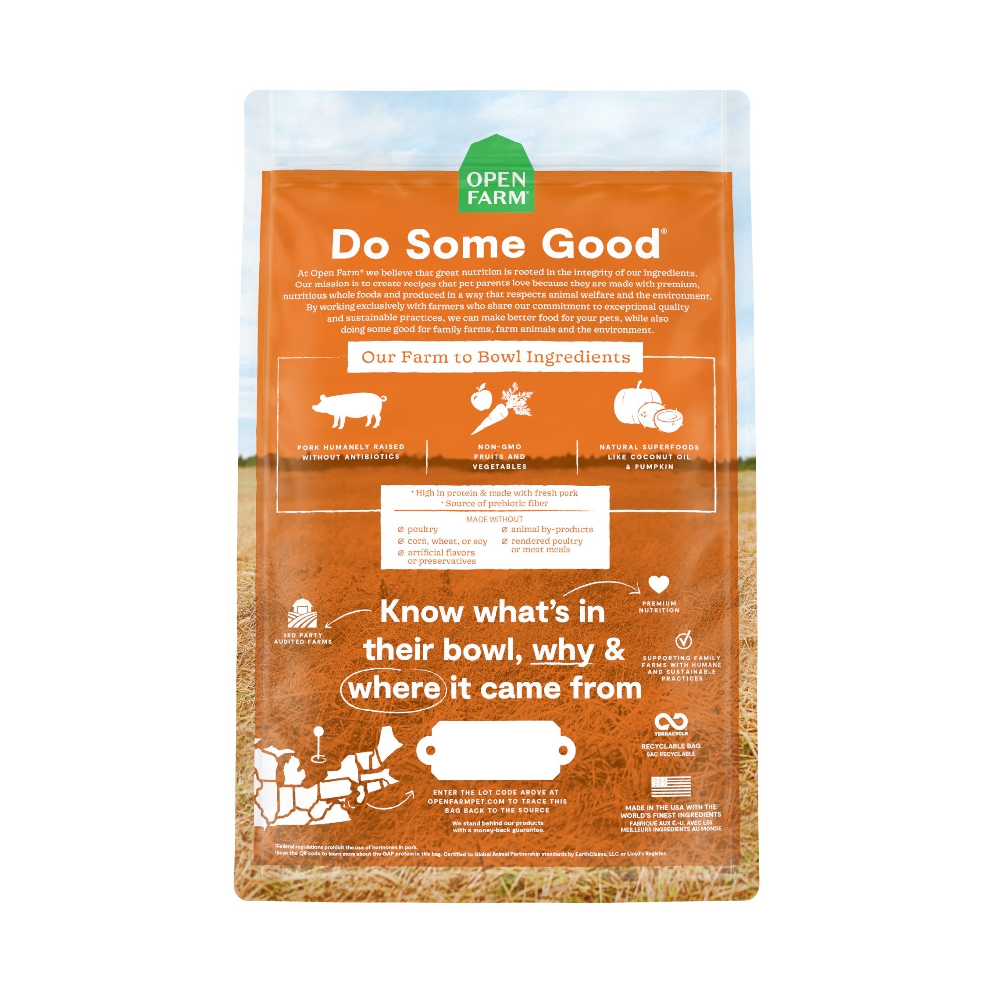 Open Farm Pork Ancient Grains Recipe Adult Dog Food (4lb)
