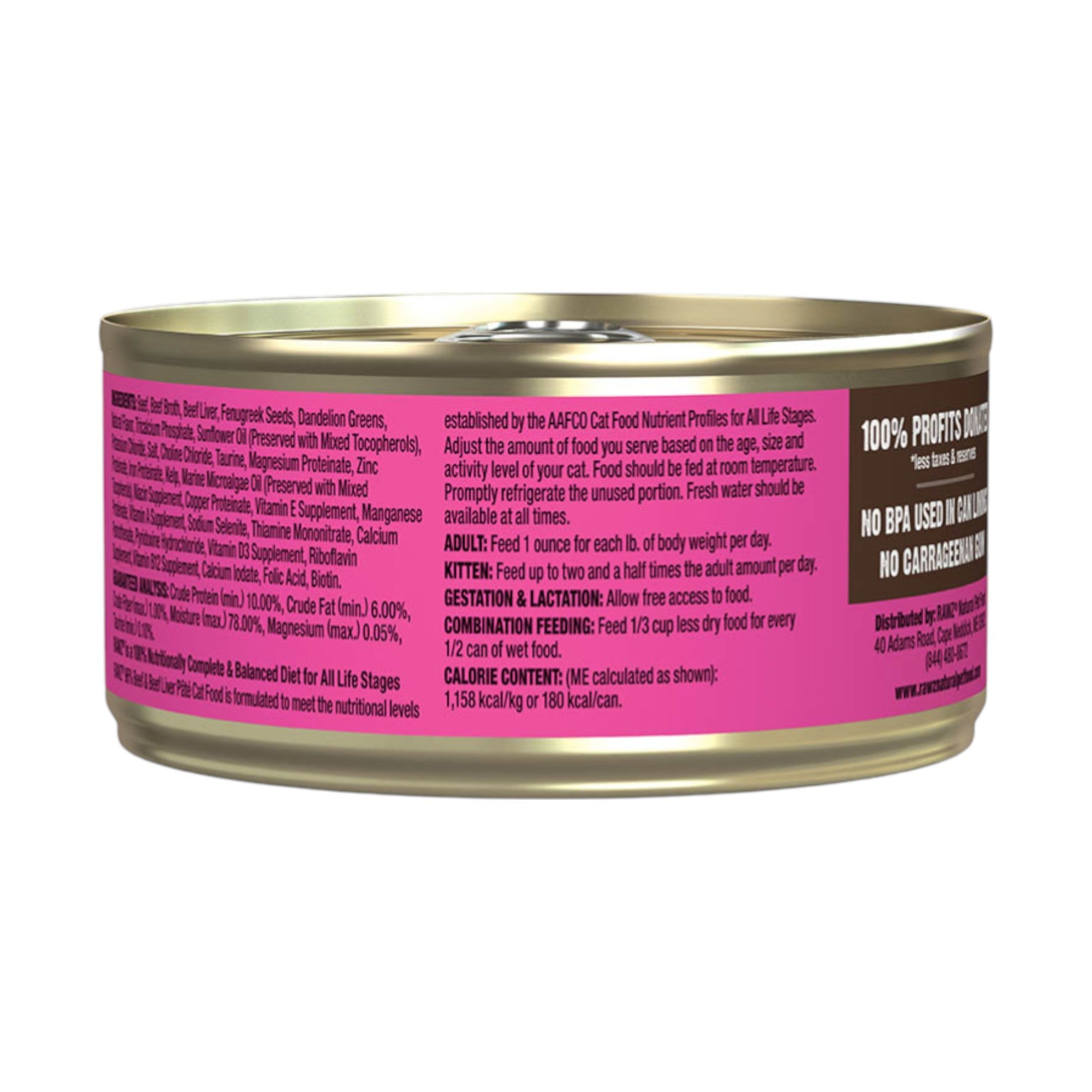 Rawz Beef & Beef Liver Pate Cat Can (5.5oz)