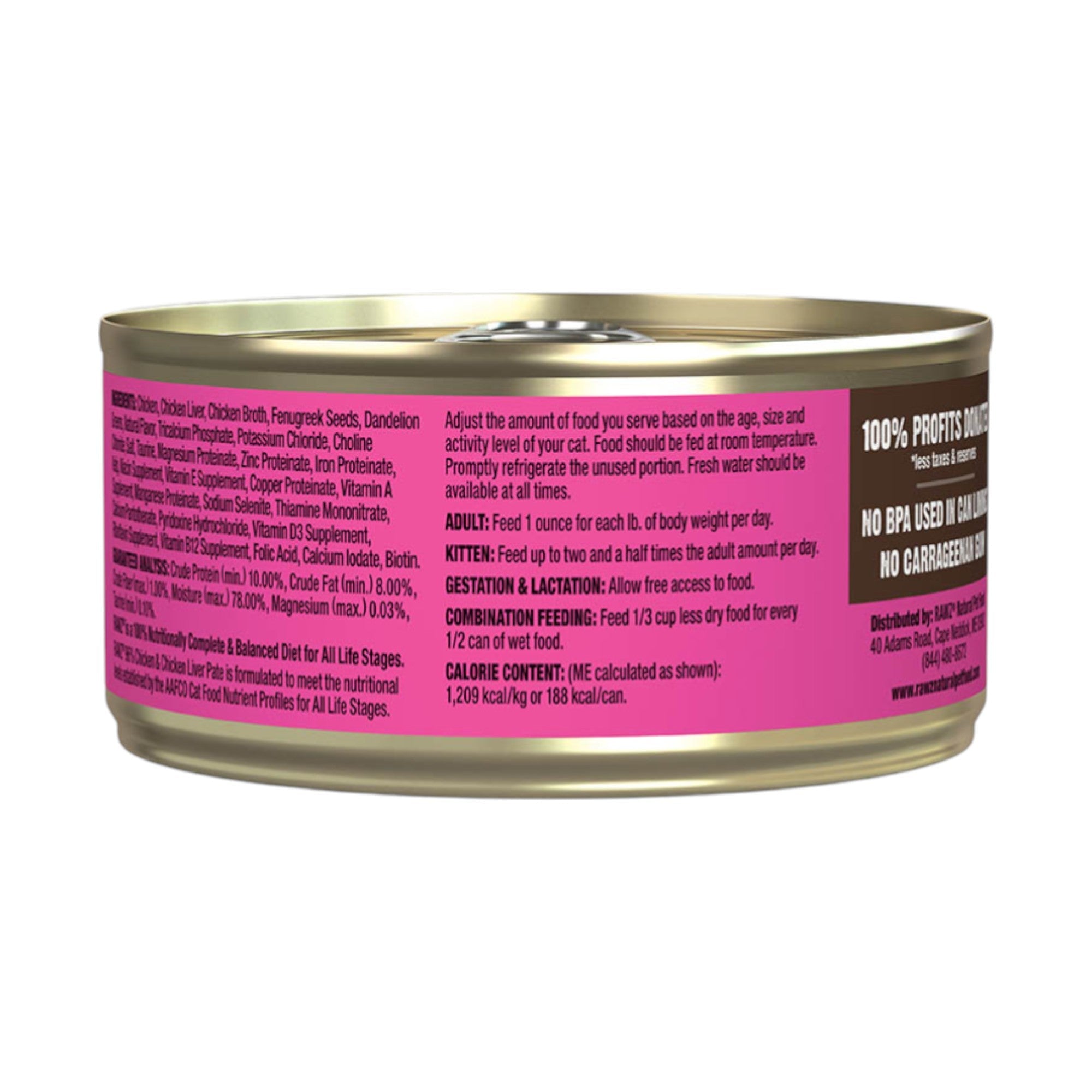 Rawz Chicken & Chicken Liver Pate Cat Can (5.5oz)
