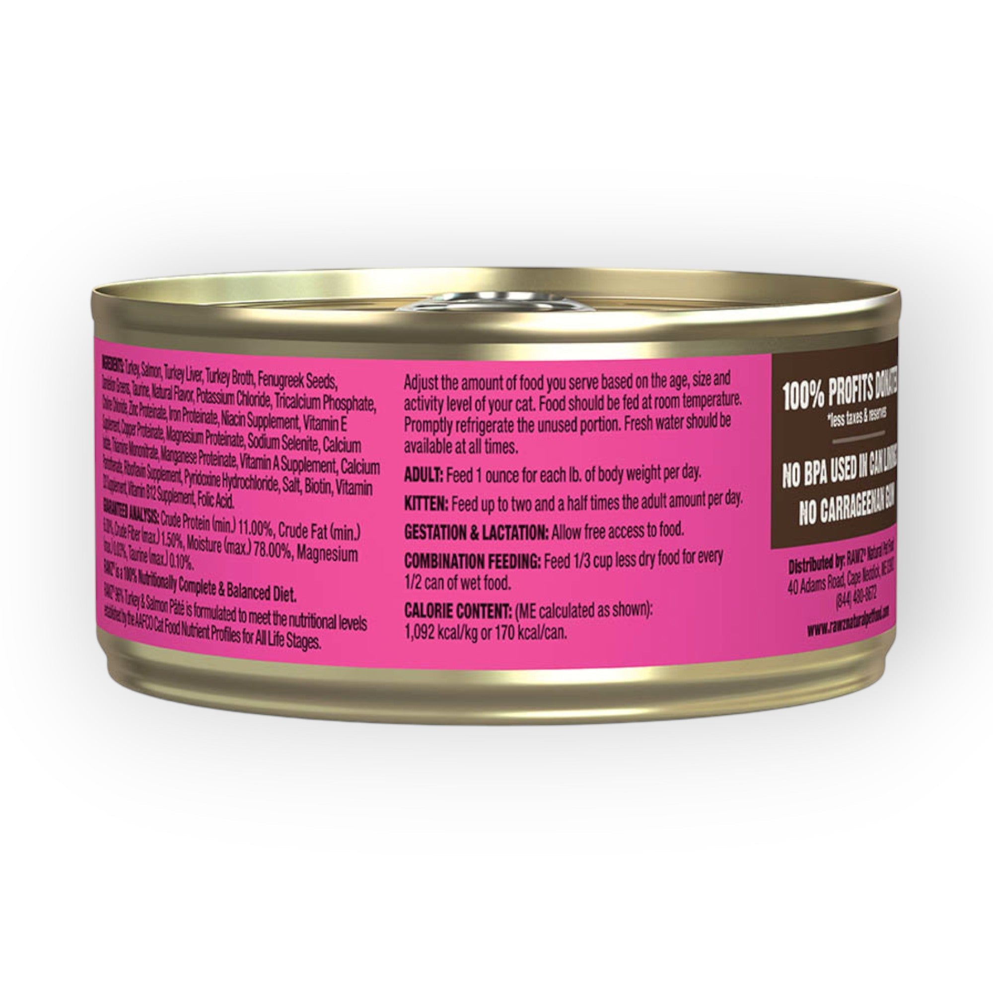 Rawz Turkey & Salmon Pate Cat Can (5.5oz)