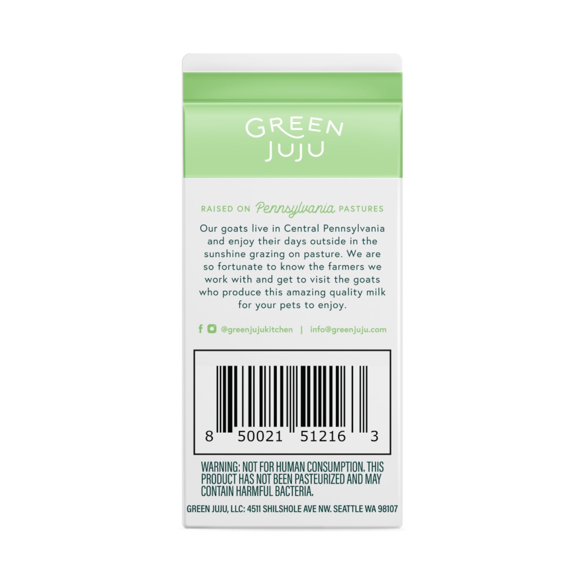 Green Juju Frozen Raw Goat's Milk (16oz)