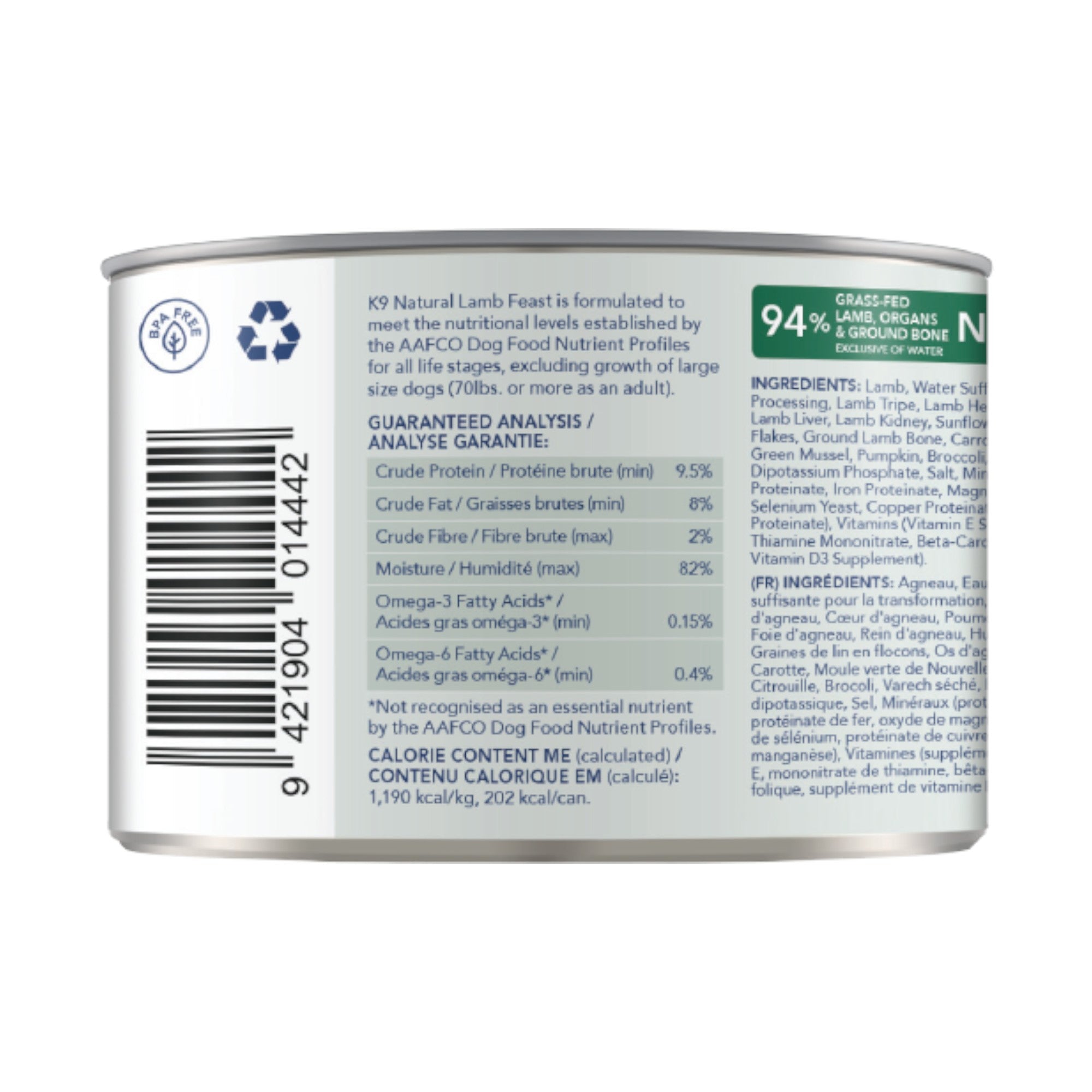 K9 Natural Lamb Dog Can (6oz)