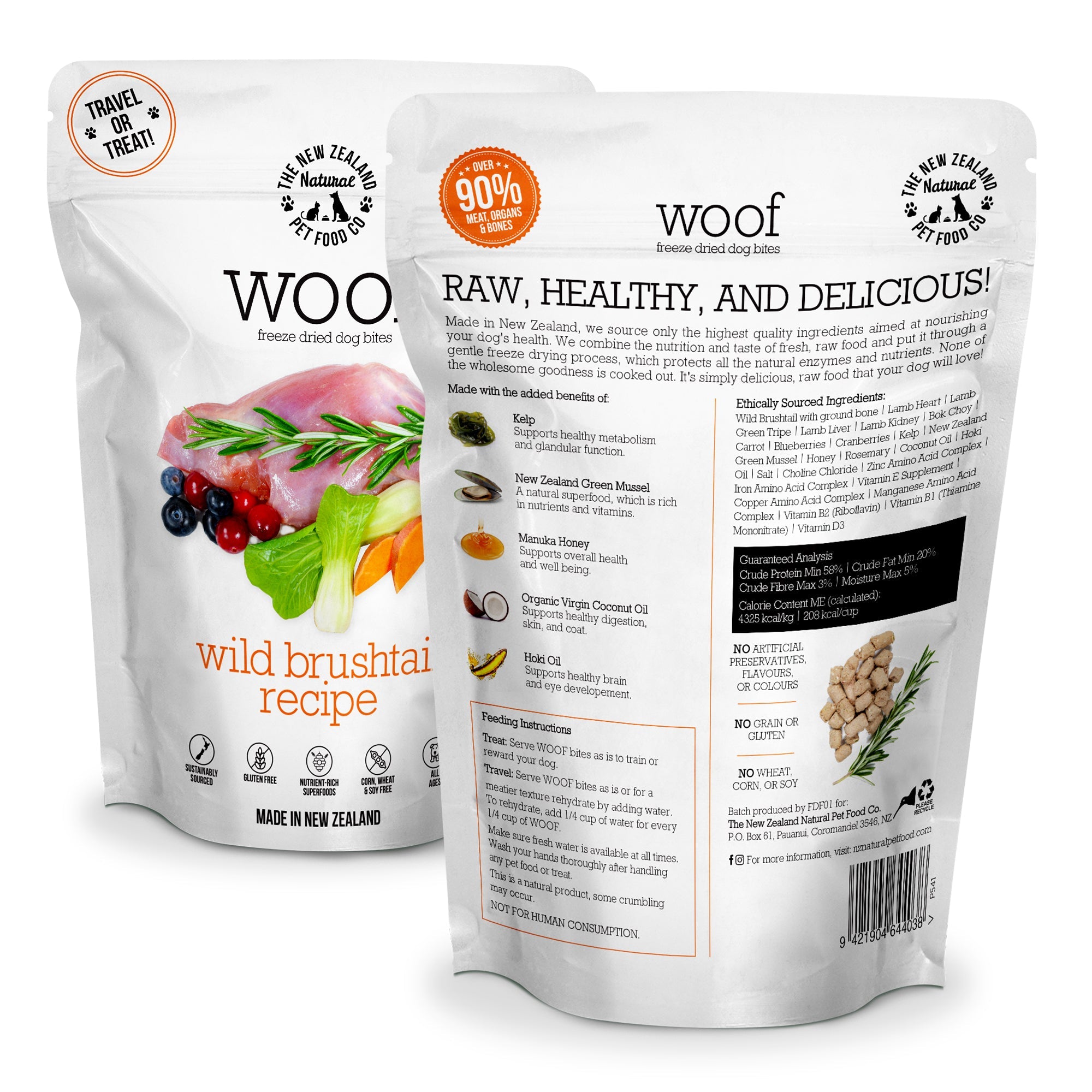 New Zealand Woof Freeze Dried Brushtail (50g)