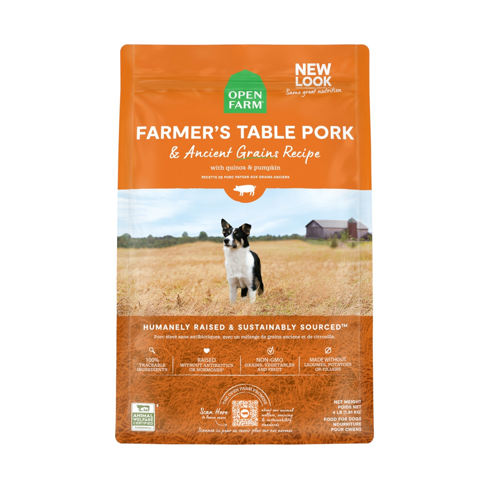 Open Farm Pork Ancient Grains Recipe Adult Dog Food (4lb)