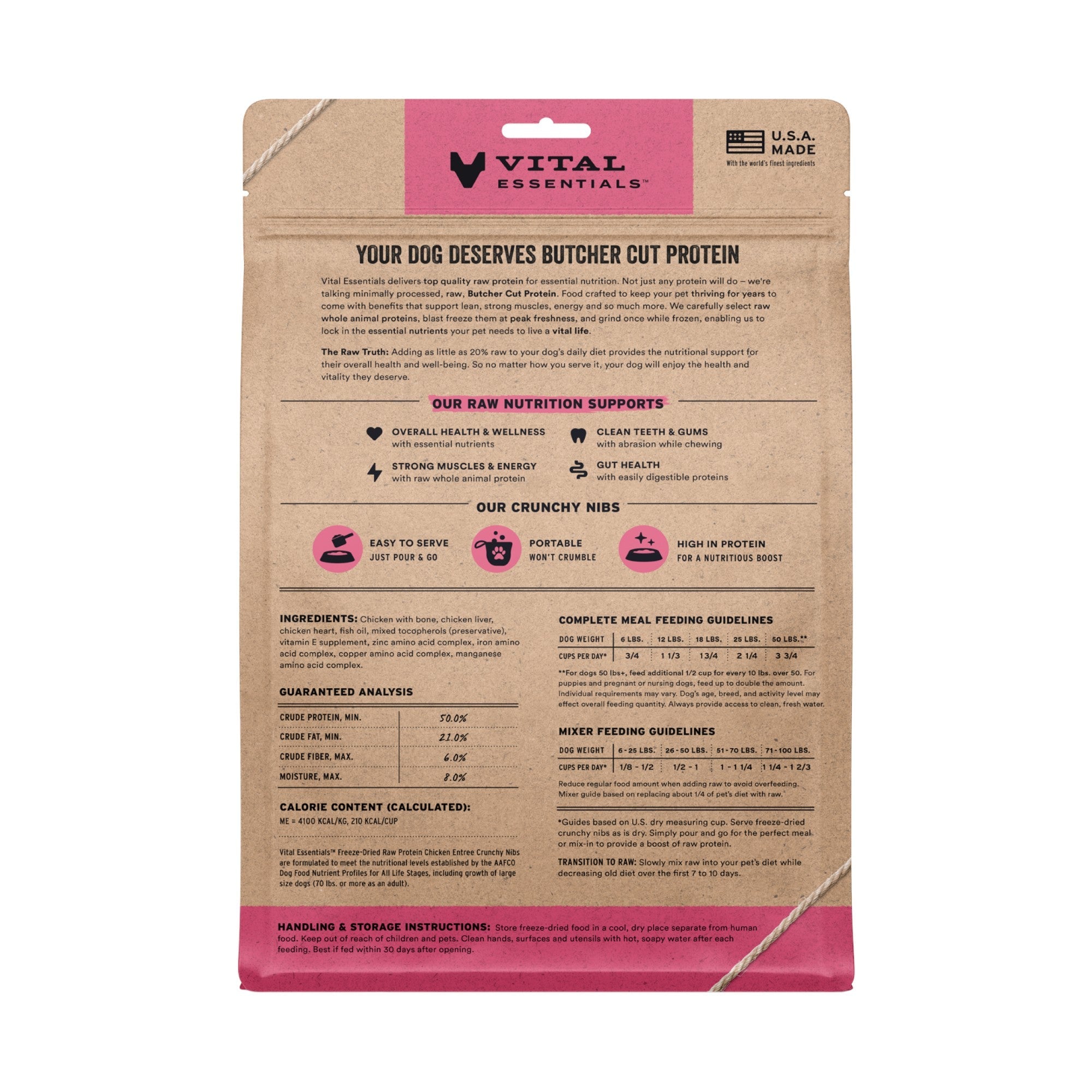 Vital Essentials Dog Freeze-Dried Chicken Mini Nibs (14oz)