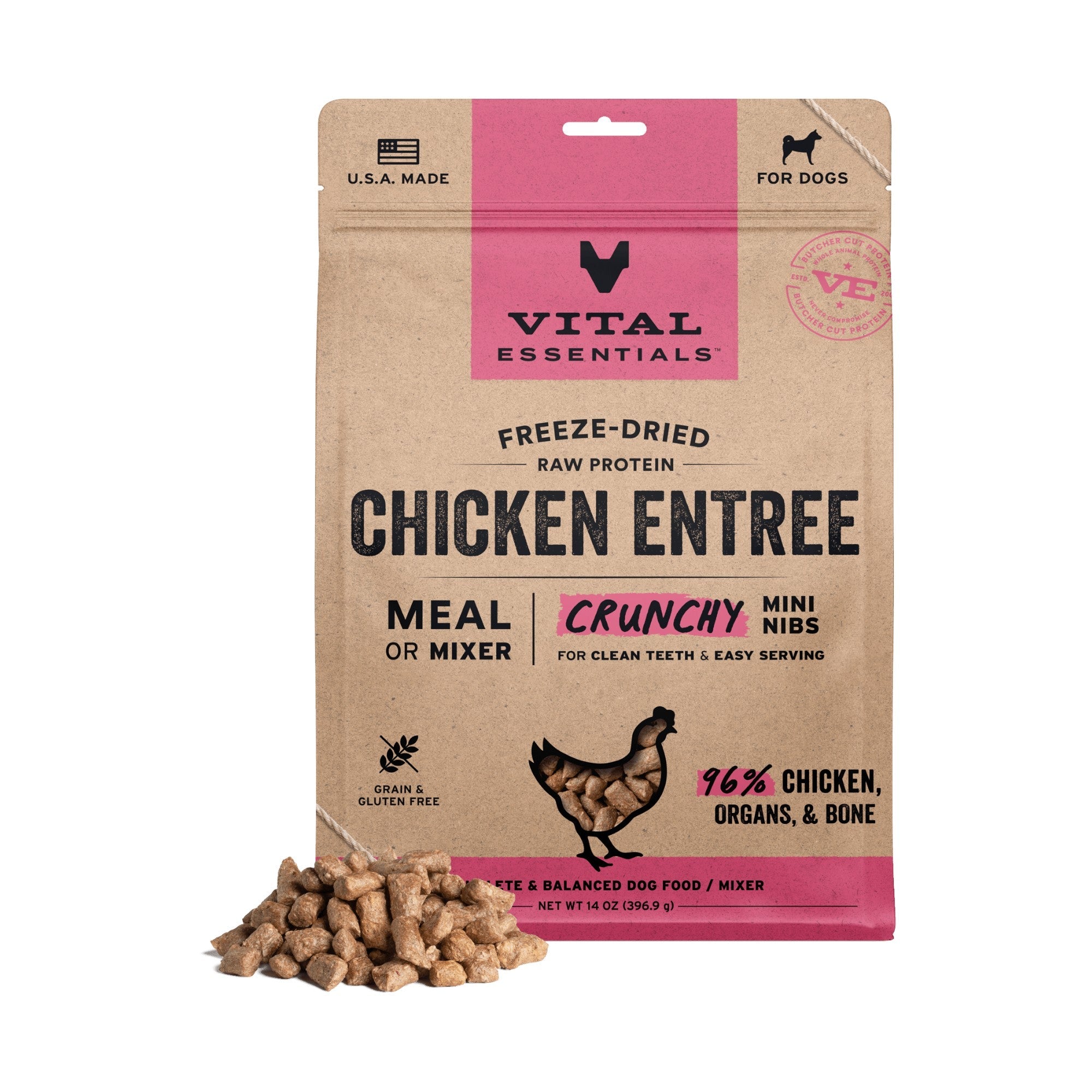 Vital Essentials Dog Freeze-Dried Chicken Mini Nibs (14oz)
