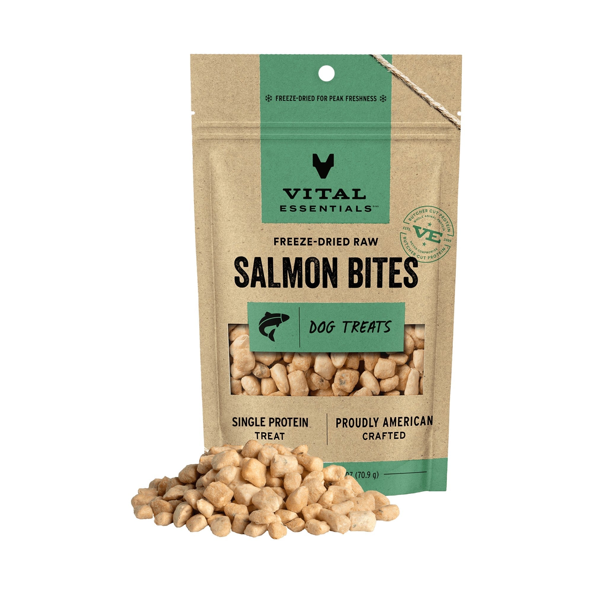 Vital Essentials Dog Freeze-Dried Salmon Bites Treat (2.5oz)