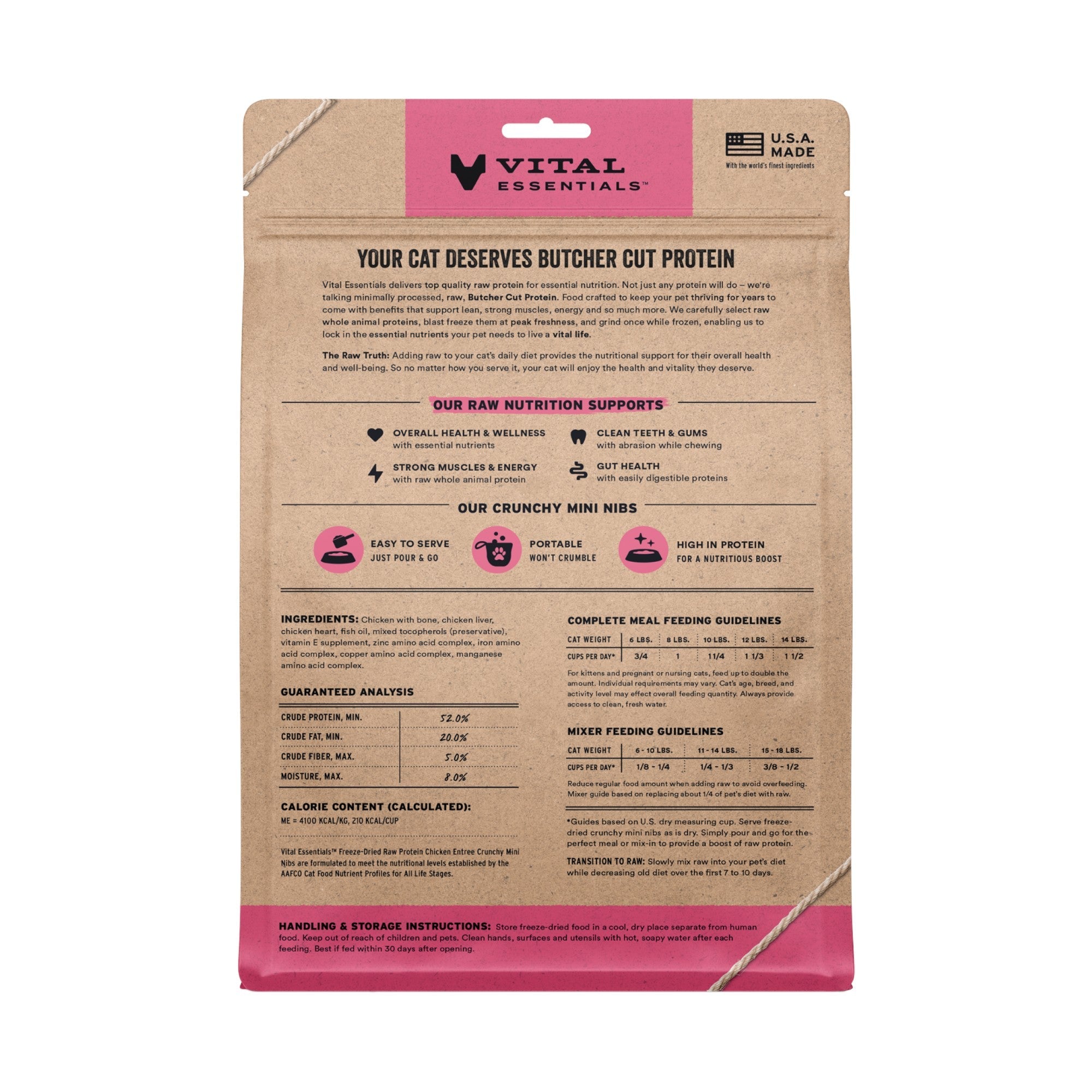 Vital Essentials Cat Freeze-Dried Chicken Mini Nibs (12oz)
