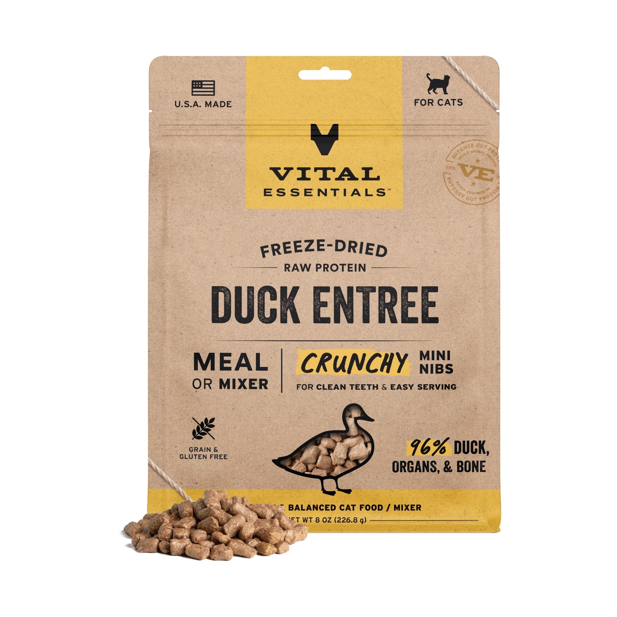 Vital Essentials Cat Freeze-Dried Duck Mini Nibs (8oz)