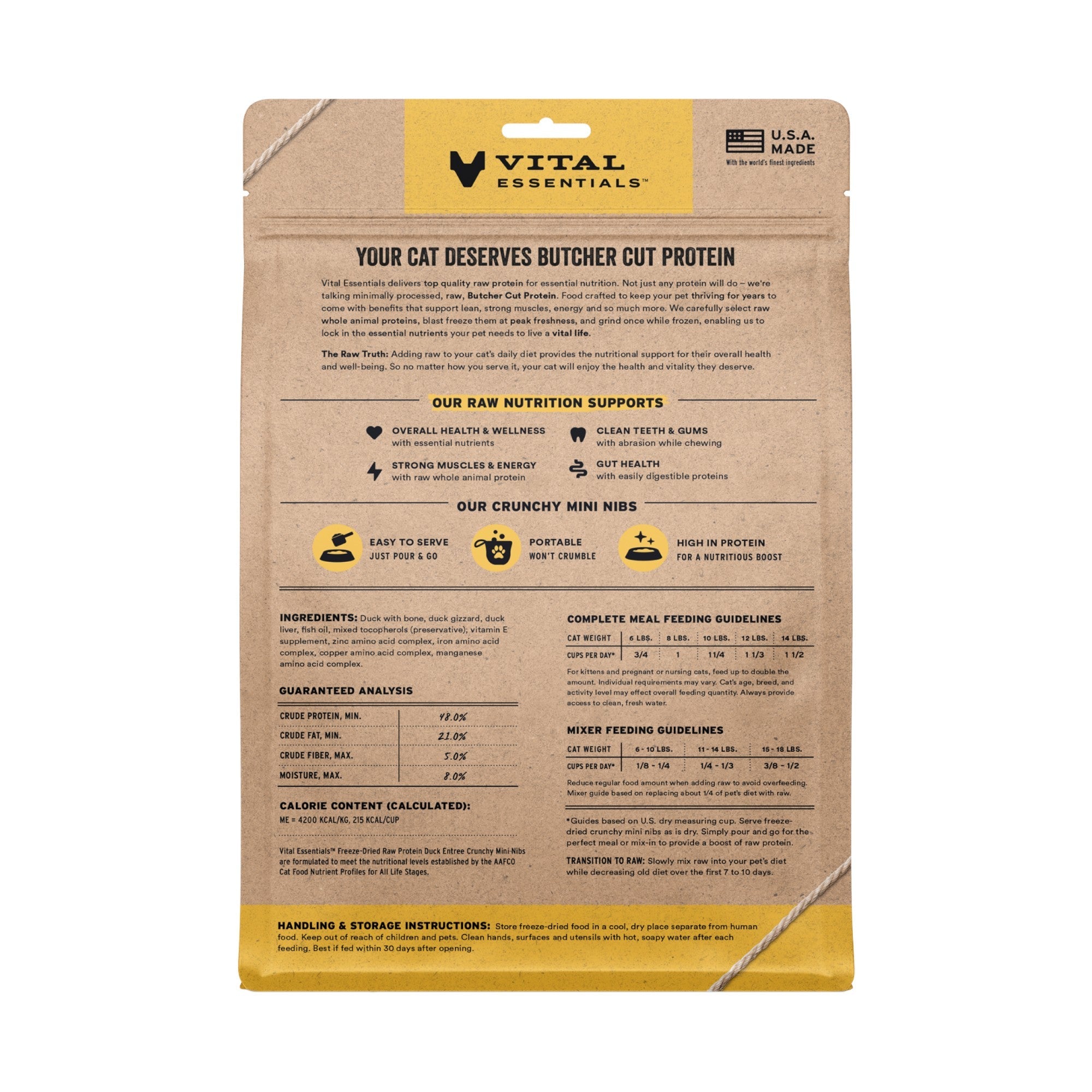 Vital Essentials Cat Freeze-Dried Duck Mini Nibs (12oz)