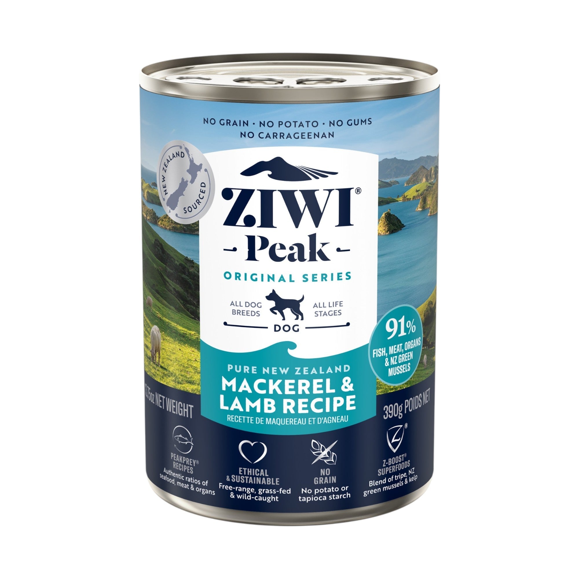 Ziwi Ziwipeak Dog Mackerel & Lamb Can (390g)