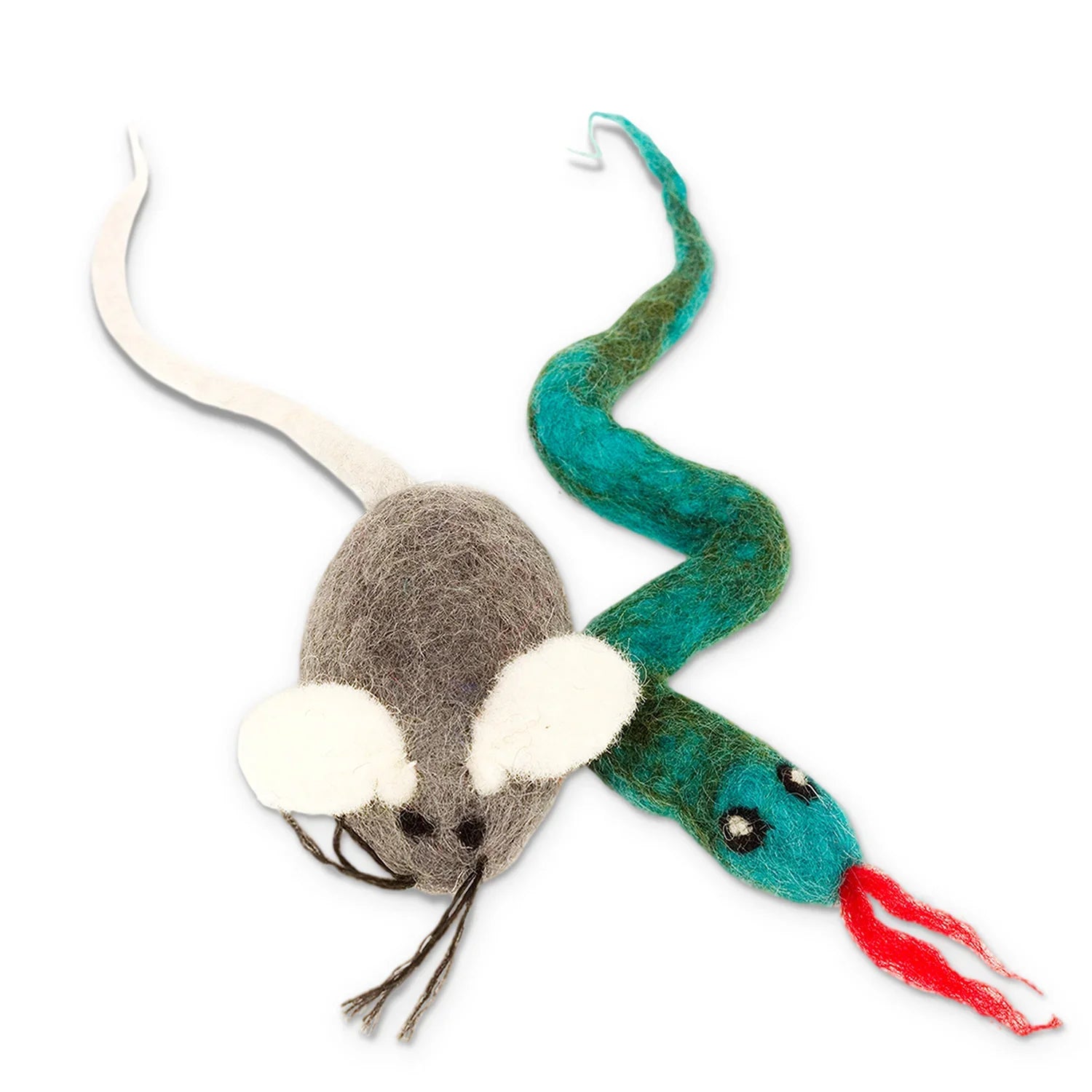 Karma Cat Wool Felt Mouse & Snake (2pc)