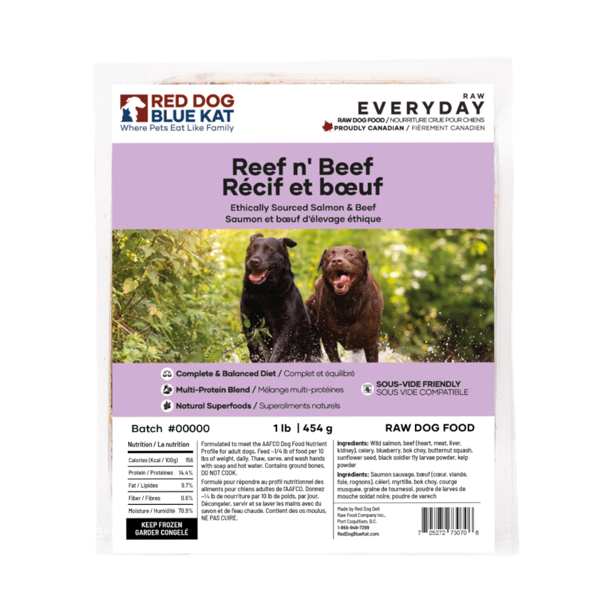 RDBK Red Dog Blue Kat Everyday Reef N' Beef Dog (4x1/4lb)