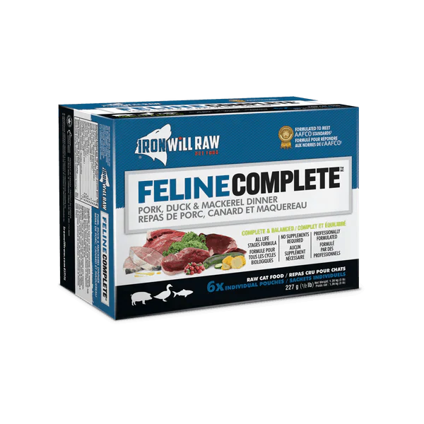Iron Will Raw Feline Complete Pork, Duck & Mackerel Dinner (3lb)