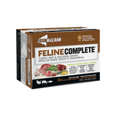 Iron Will Raw Feline Complete Turkey, Beef & Mackerel Dinner (3lb)
