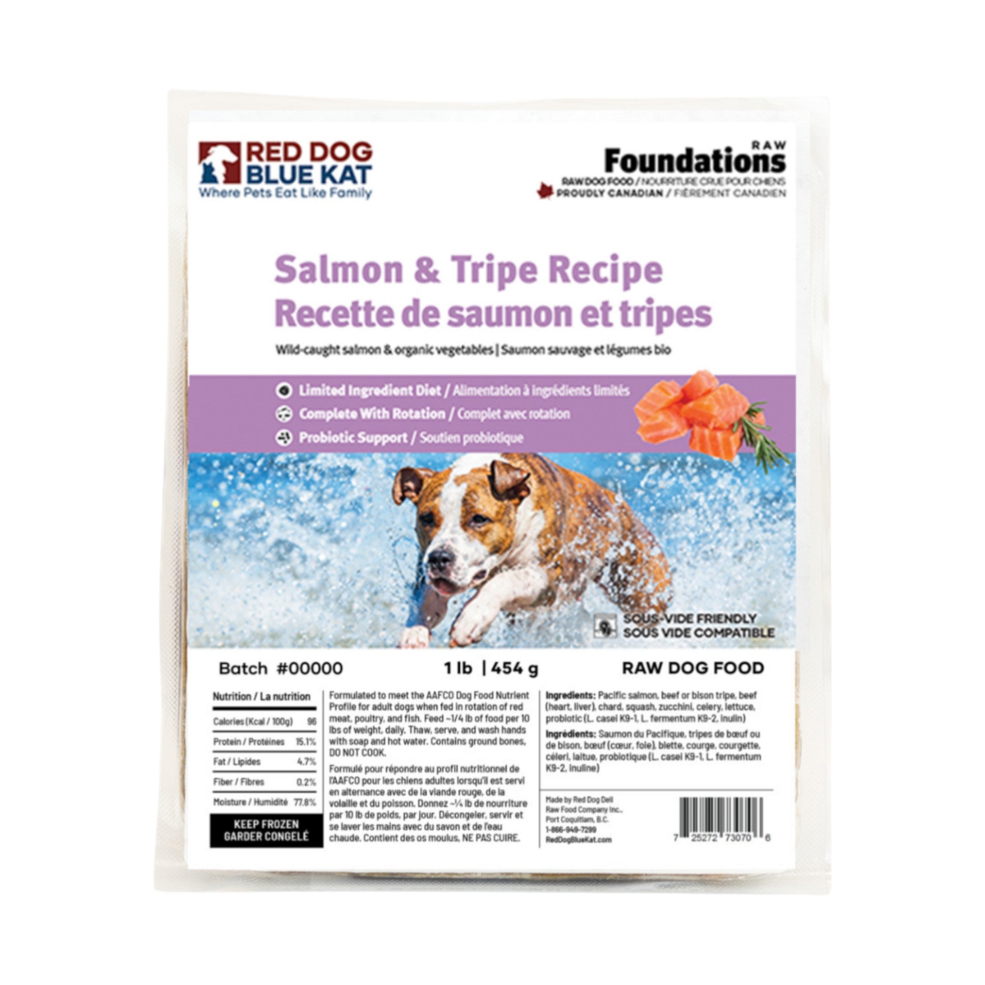 RDBK Red Dog Blue Kat Foundations Salmon/Tripe Dog (4x1/4lb)