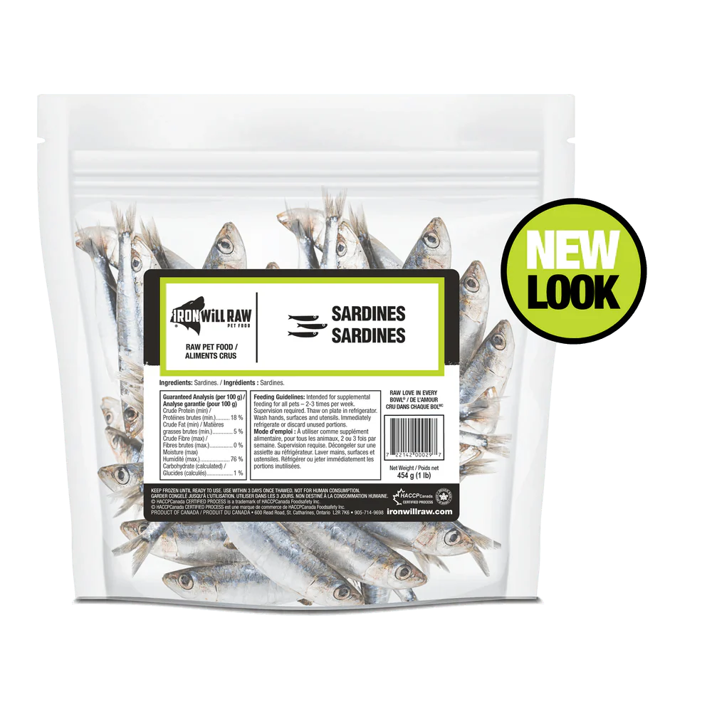 IRON WILL RAW SARDINES 1LB - Tail Blazers Etobicoke