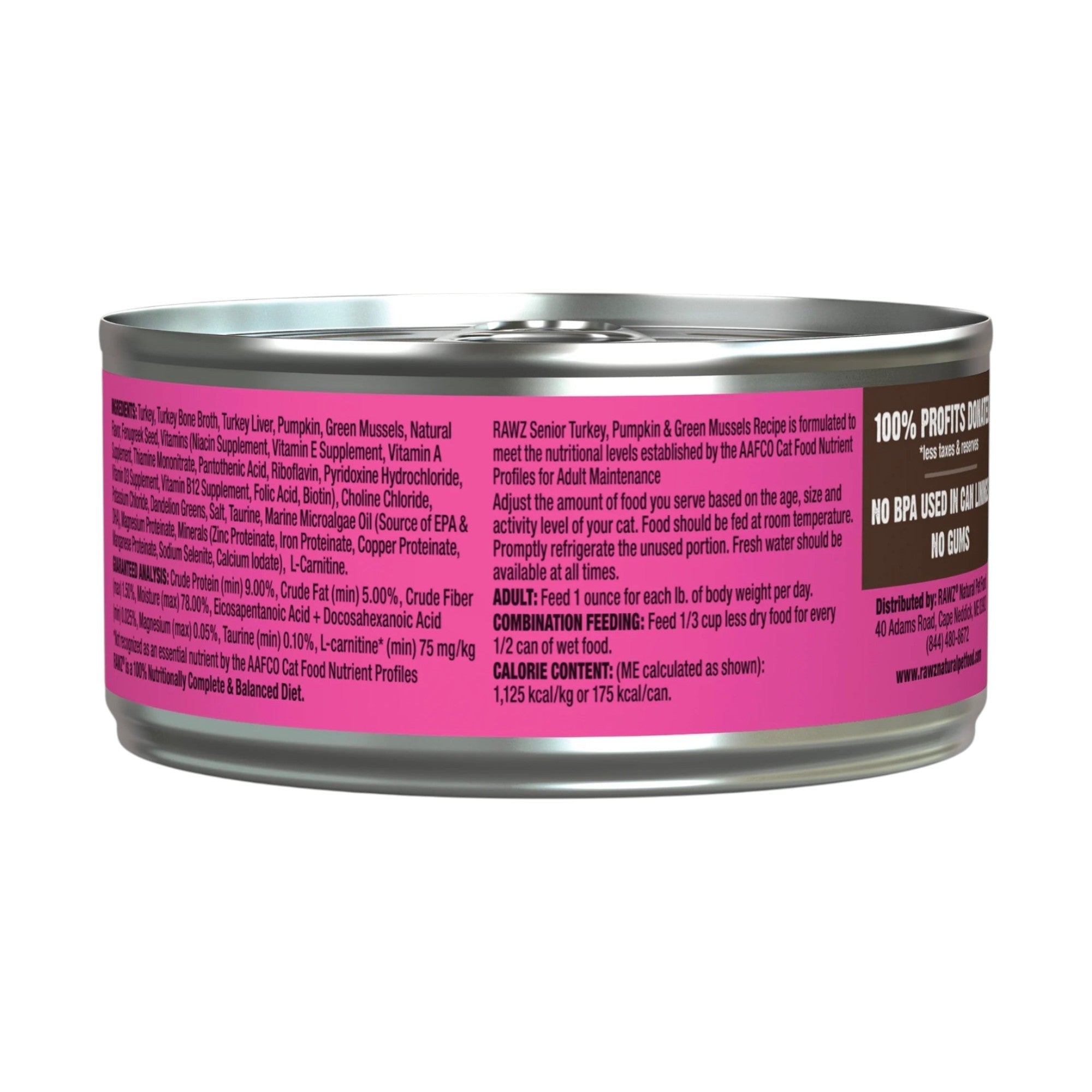 Rawz Senior Turkey, Pumpkin & Green Mussels Cat Can (5.5oz)