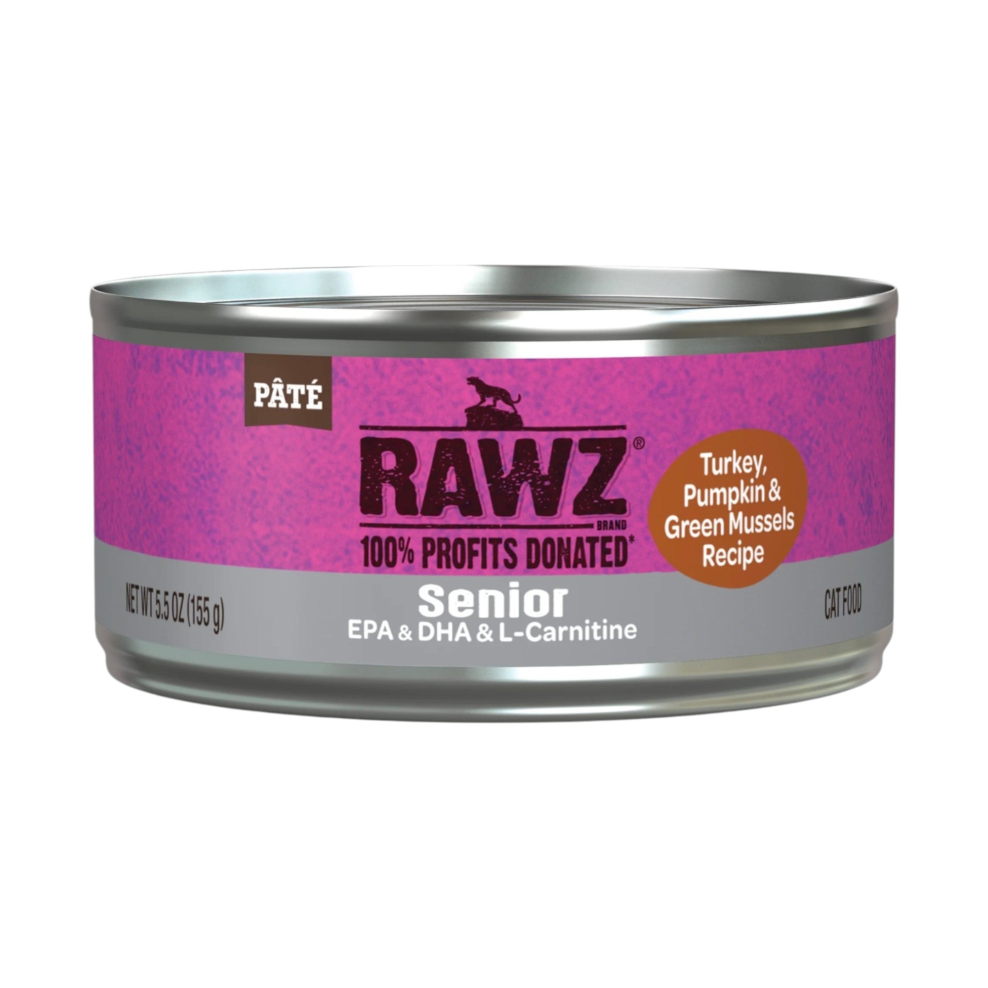 Rawz Senior Turkey, Pumpkin & Green Mussels Cat Can (5.5oz)