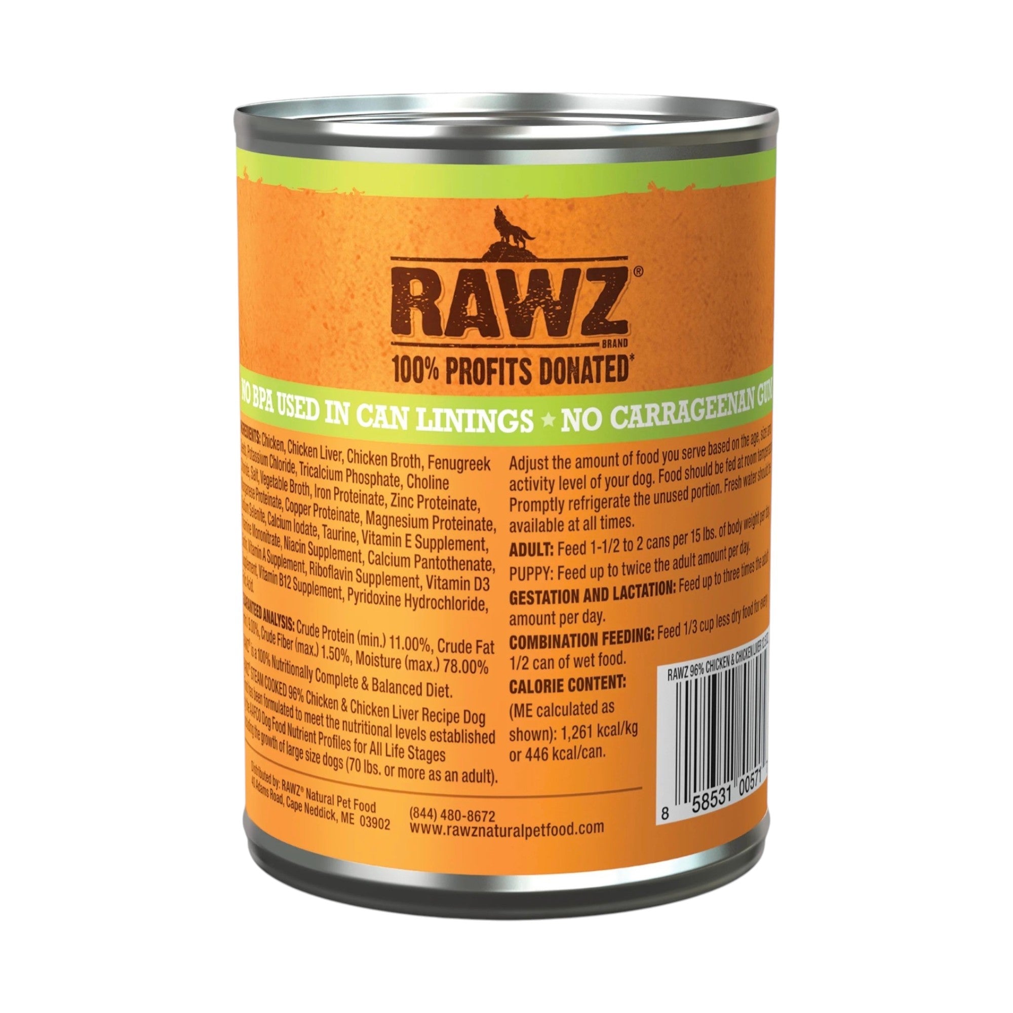 Rawz Chicken & Chicken Liver Canned Dog Food (12.5oz)
