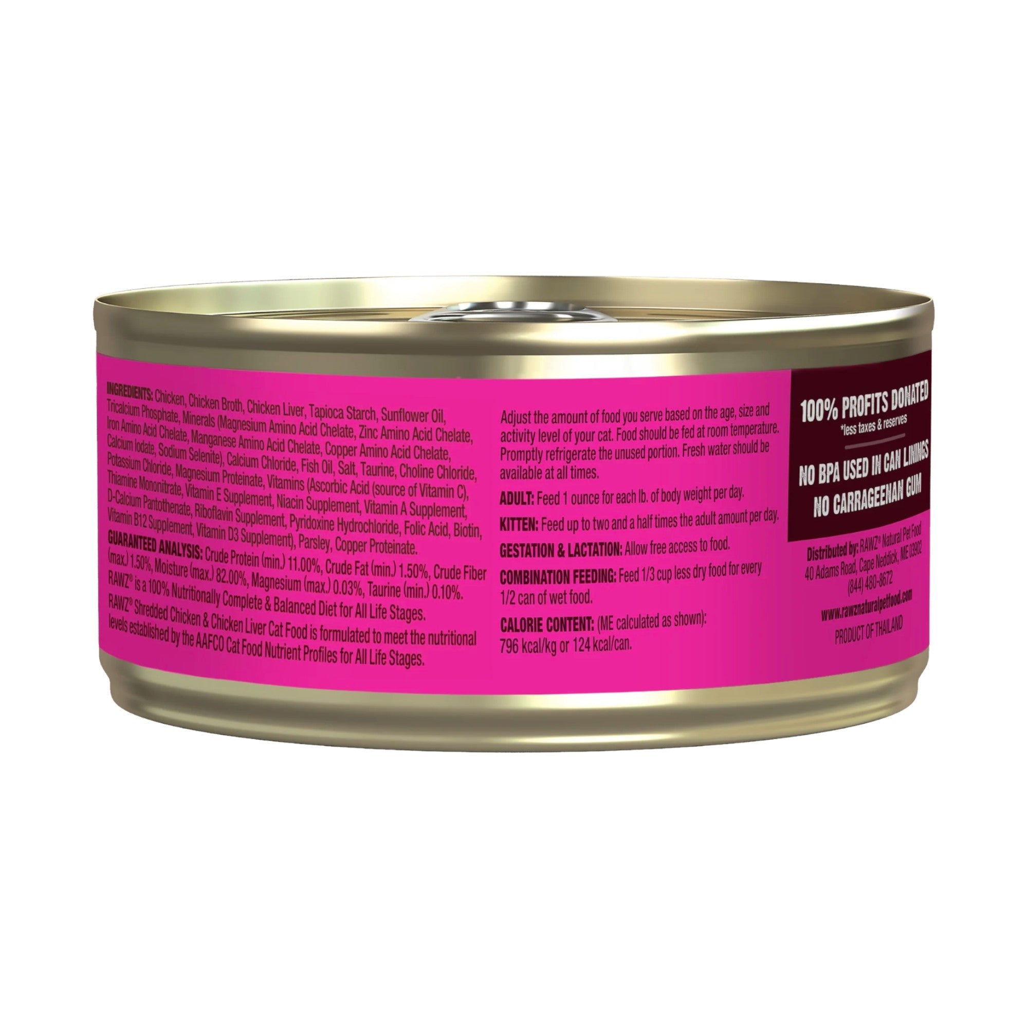 Rawz Chicken & Chicken Liver Shredded Cat Can (5.5oz)