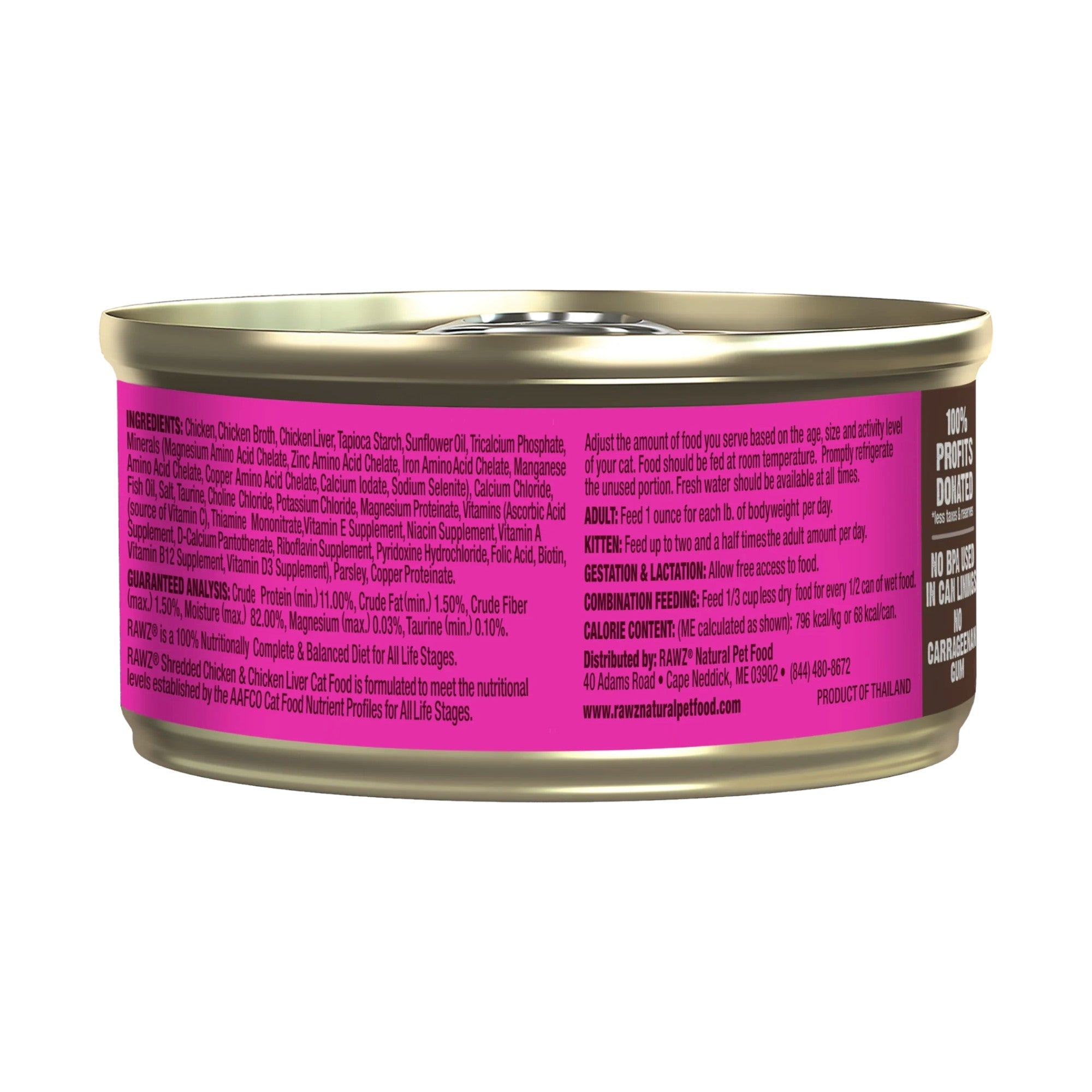 Rawz Shredded Chicken & Chicken Liver Cat Can Recipe (3oz)