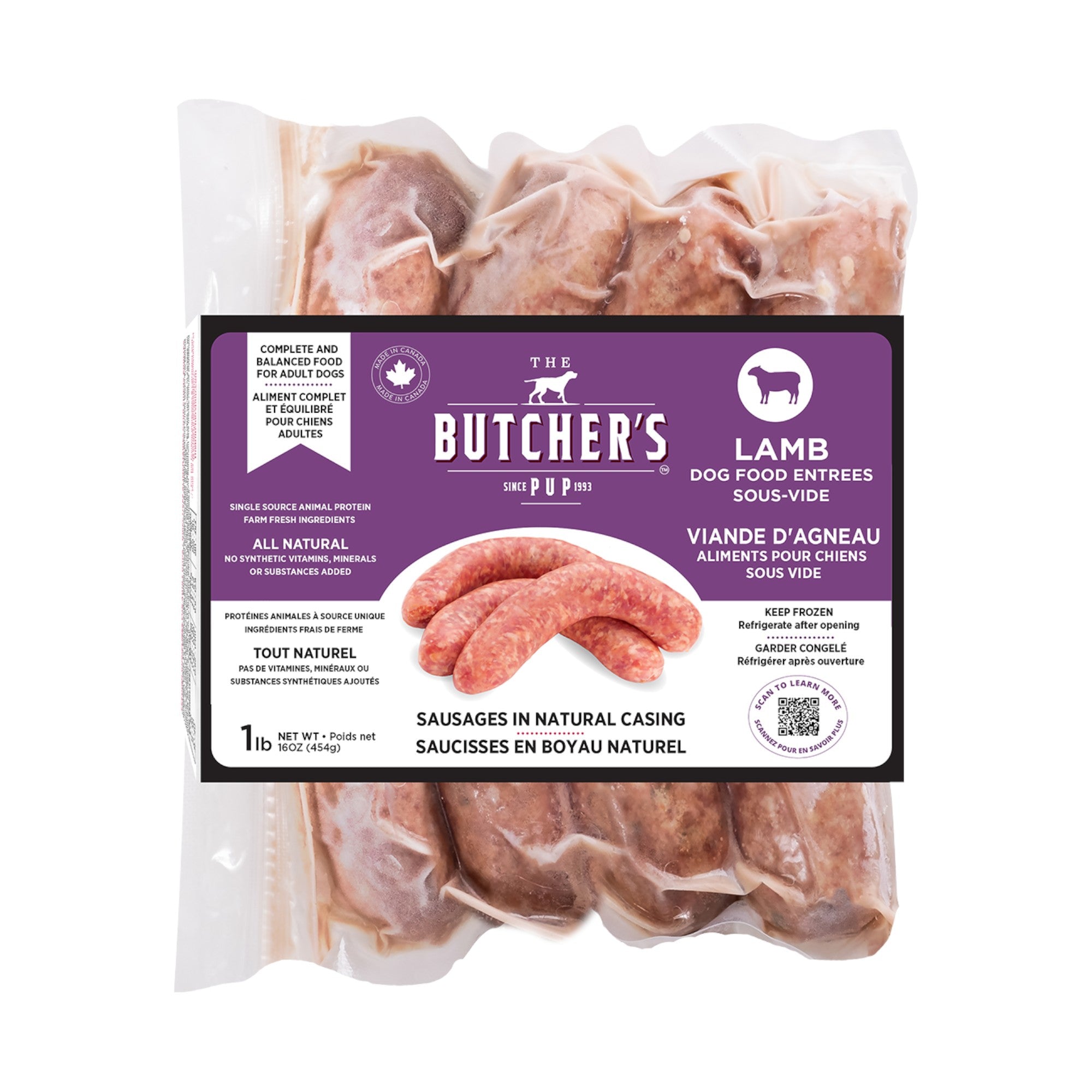 Butcher's Pup Sausage Lamb (1lb)