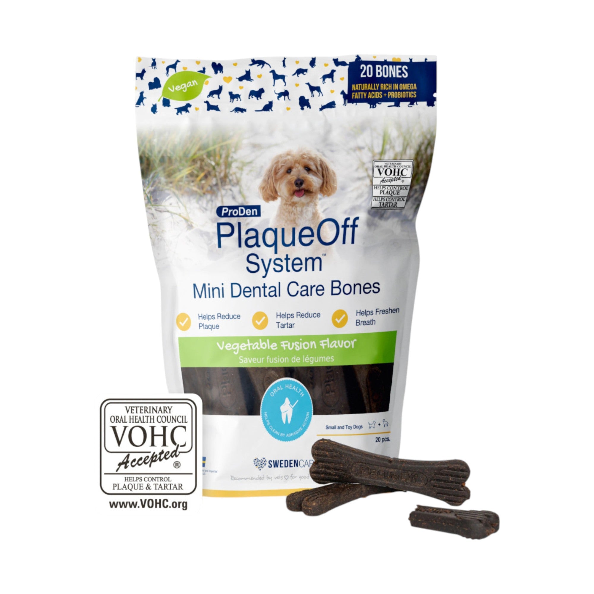 Plaque-Off Mini Vegetable Dental Bones  (340g)