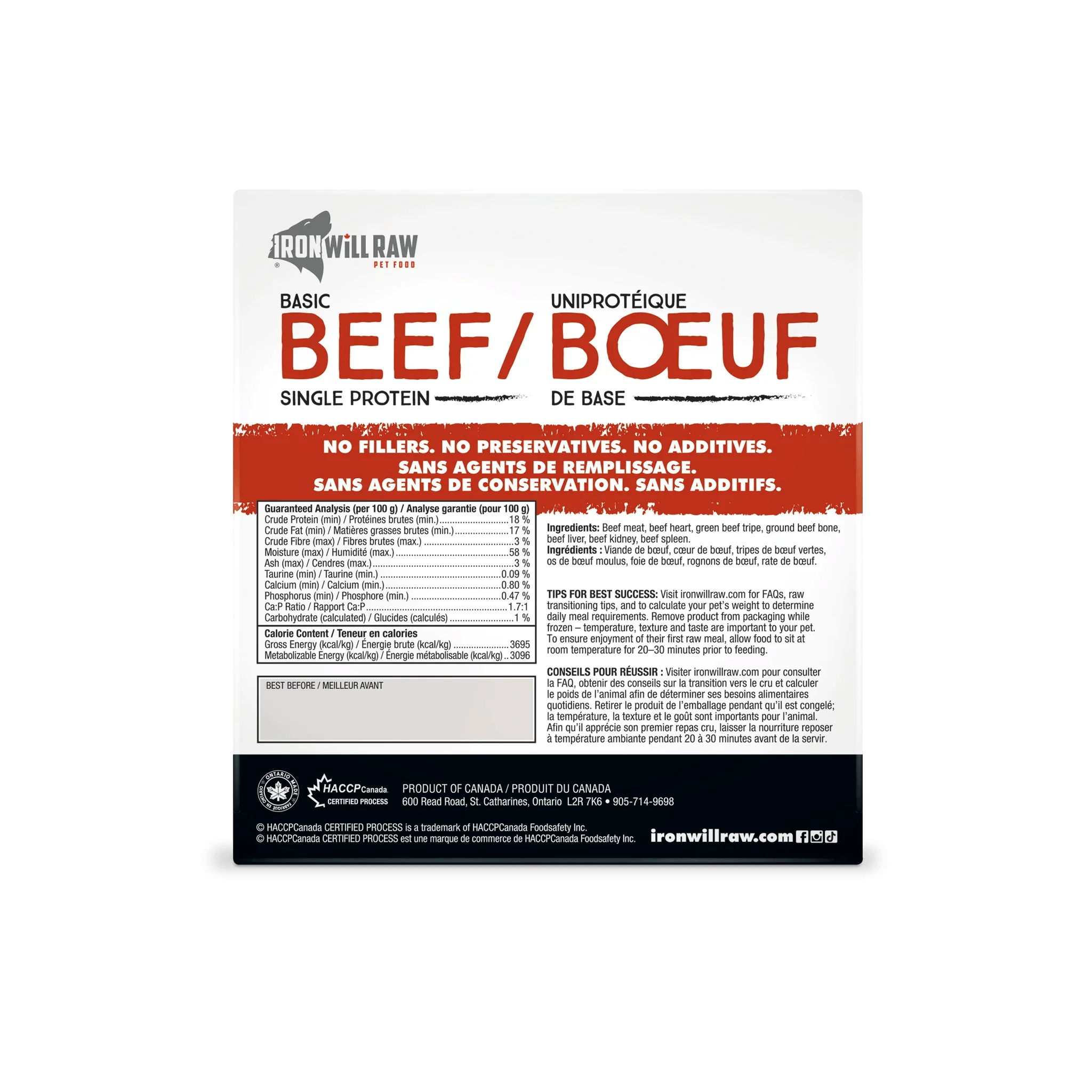 Iron Will Basic Beef (6lb) - Tail Blazers Etobicoke