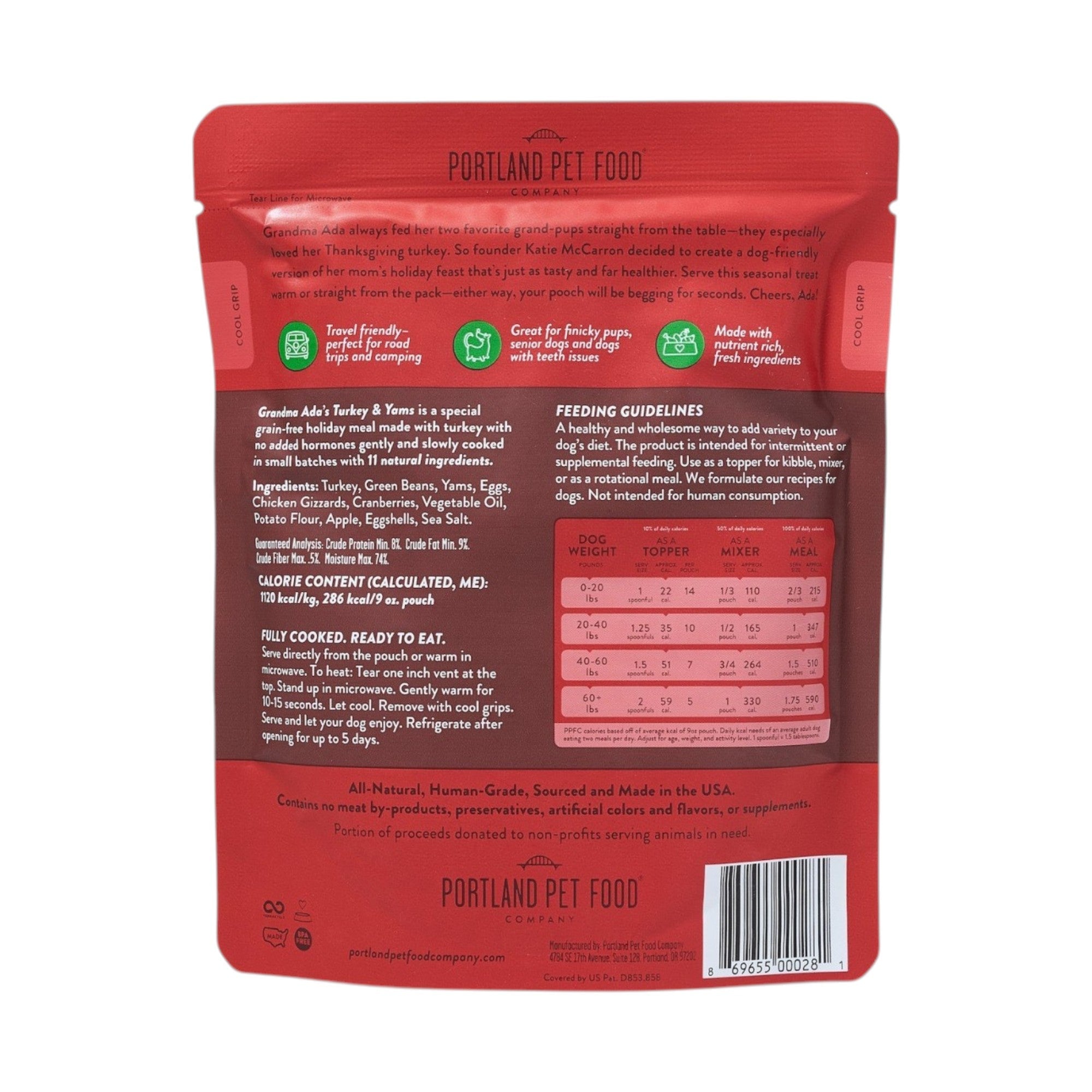 Portland Gf Turkey & Yams Dog (9oz)