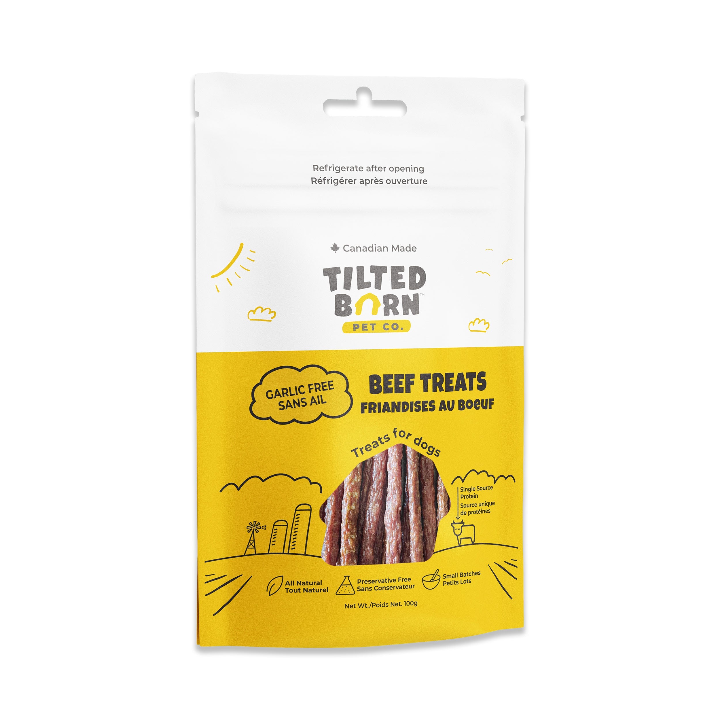 Tilted Barn Garlic Free Beef Dog Treats (100g)