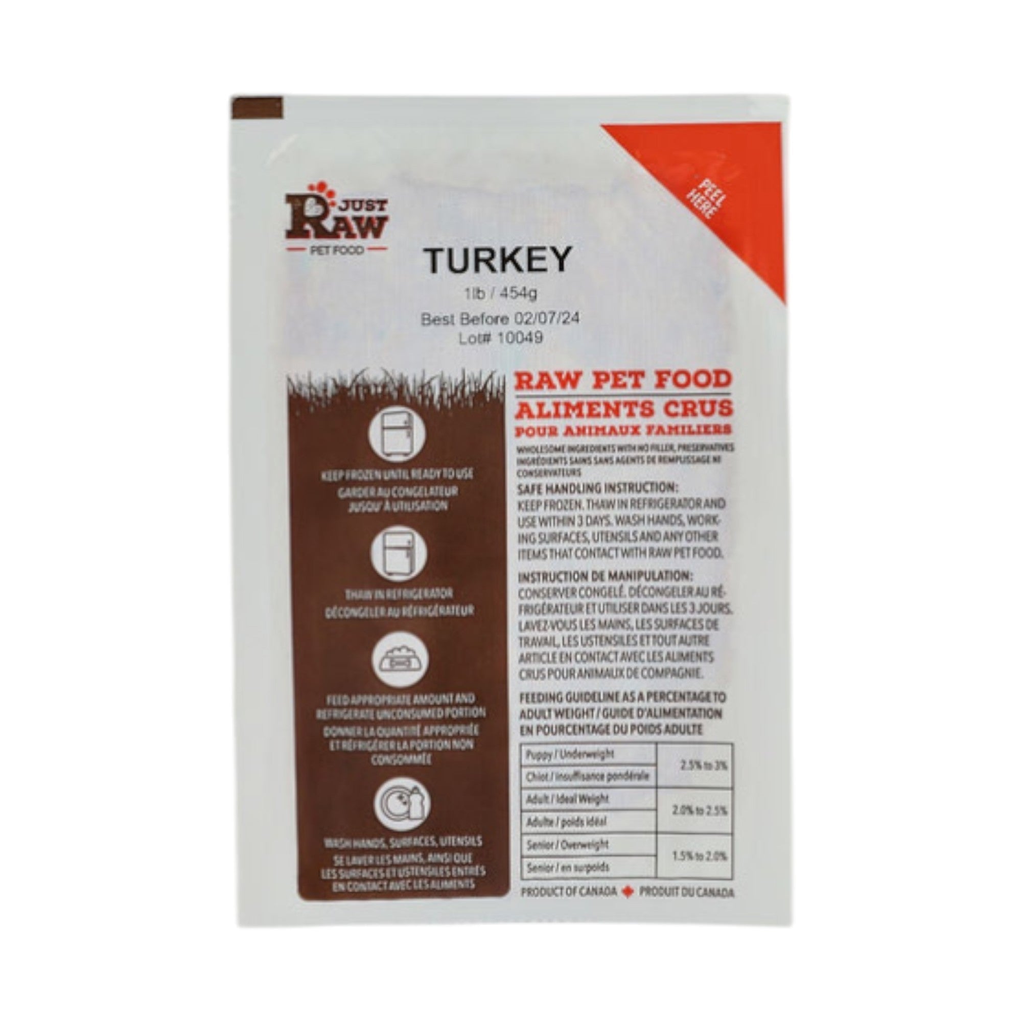 Just Raw Pure Turkey 1/2lb